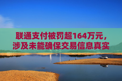 联通支付被罚超164万元，涉及未能确保交易信息真实、完整、可追溯等违法行为