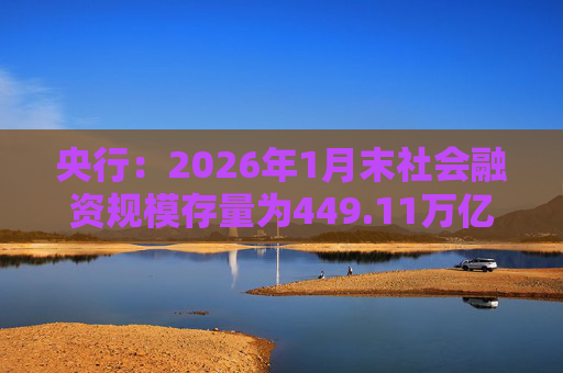 央行：2026年1月末社会融资规模存量为449.11万亿元，同比增长8.2%