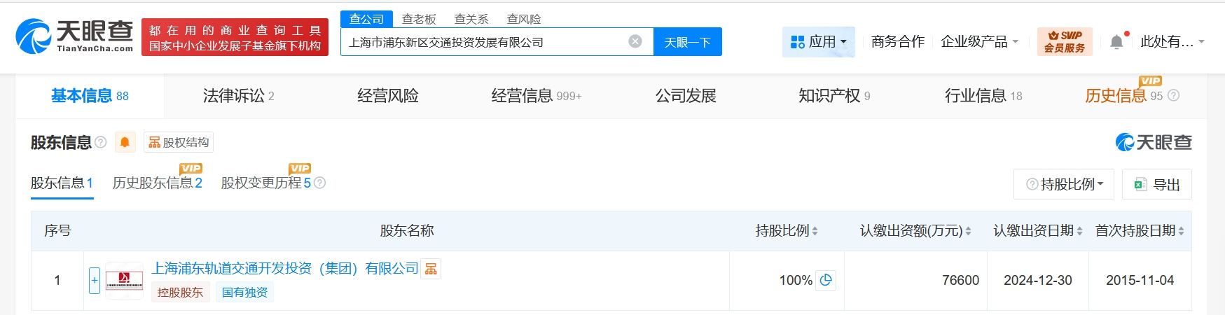 上海市浦东新区交通投资发展公司增资至7.66亿 增幅约53%  第2张